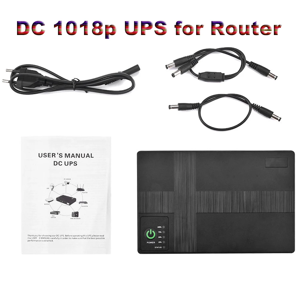 DC 1018p UPS for Router Mini UPS Uninterrupted Power Supply DC1018p 10400mAh Lithium ion Backup Battery