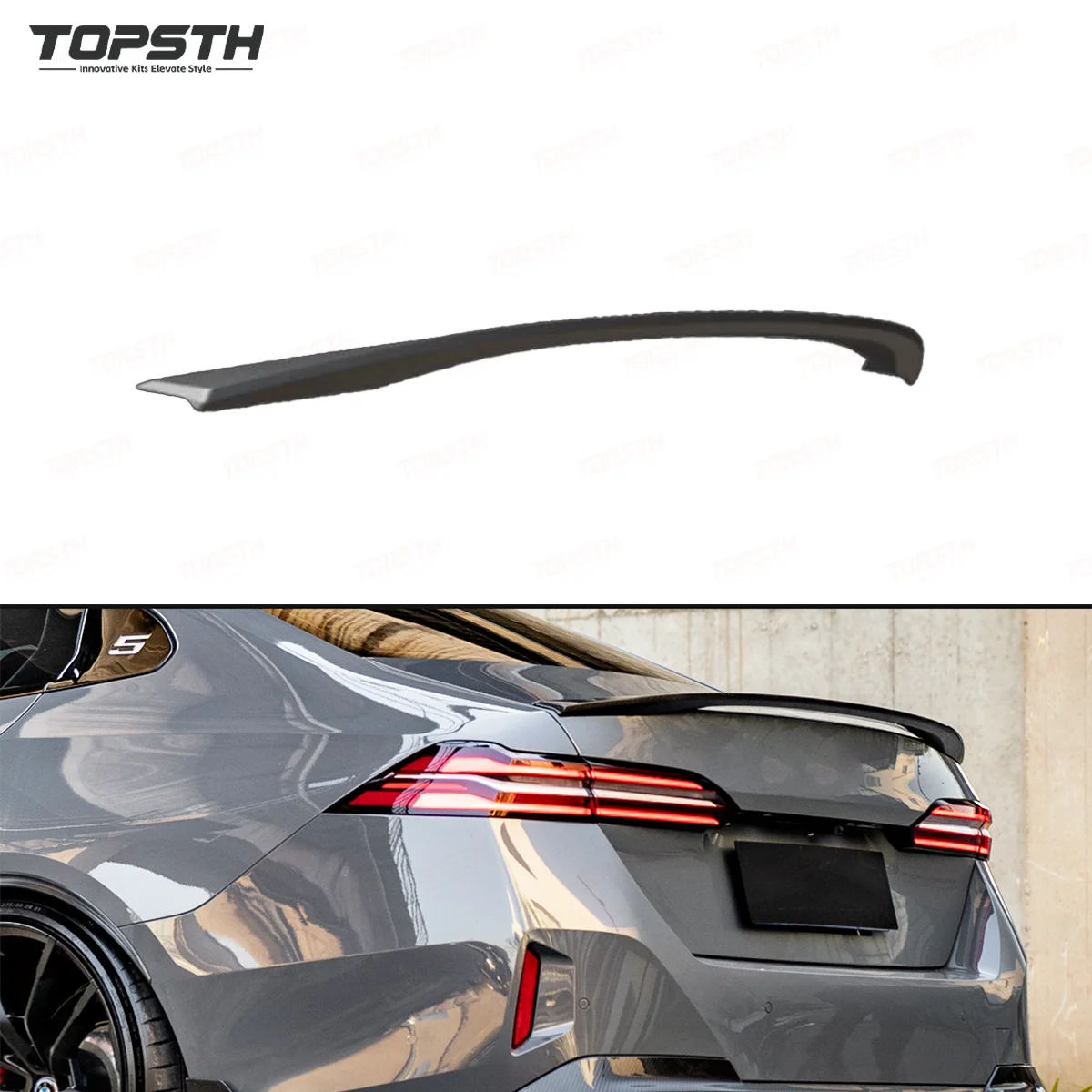 

For BMW 2024-2025 5 Series G60 G68 High-Performance Dry Carbon Fiber Rear Spoiler Sleek Ducktail Design Car Accessories