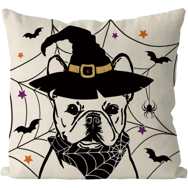 

Halloween pillowcase 18x18 inch French Bulldog Pillow Cover