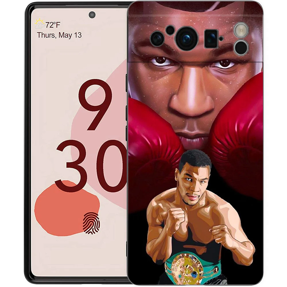 Mike Tyson Boxer Phone Case For Google Pixel 8 A 7 6 Pro 6A 5G Black Soft Shockproof Back Cover Silicone TPU Shell Coque image 2