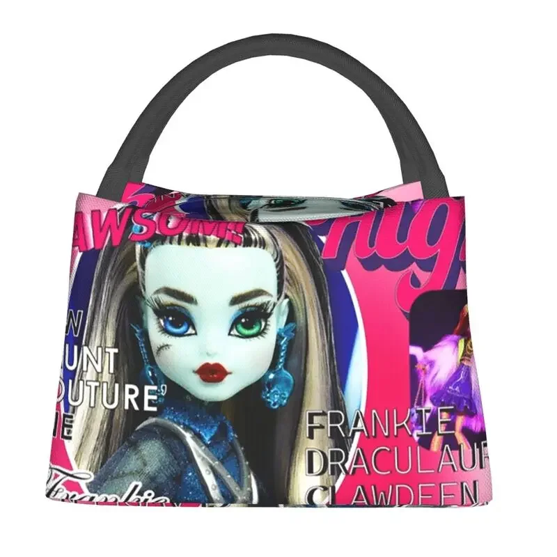 Custom Draculaura High Magazine Lunch Bags Men Women Thermal Cooler Insulated  Box for Work Pinic or Travel