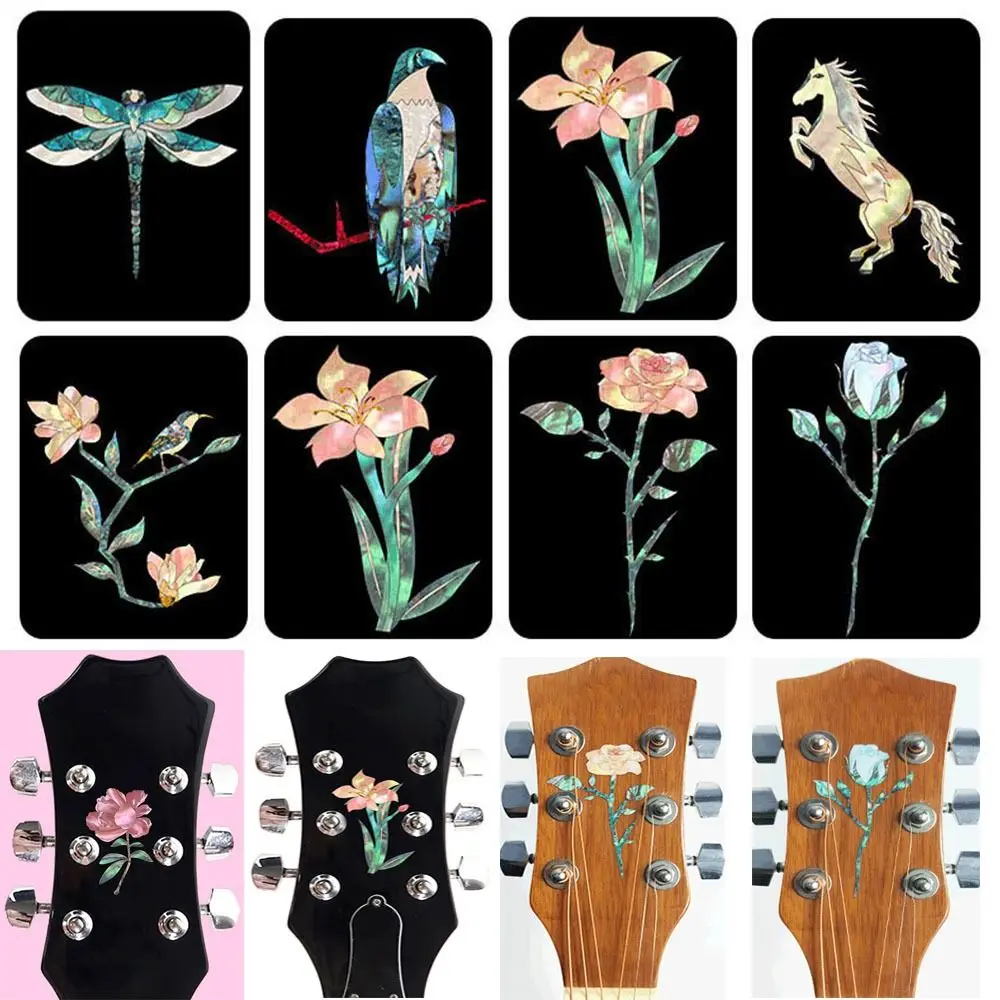 New Novelty Guitar Accessories Guitar Head Stickers Bass Body Decals Guitar Neck Sticker Guitar Headstock Decal