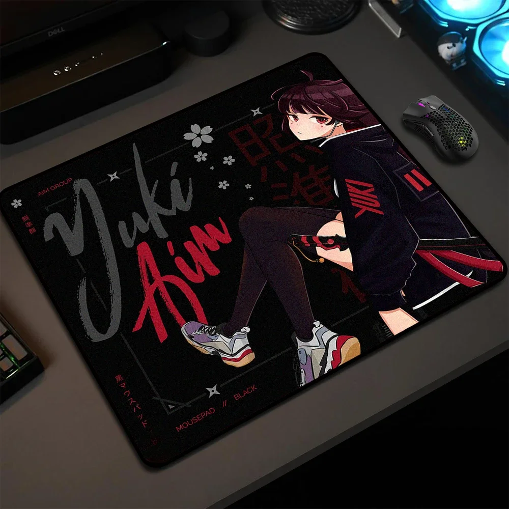 25x90 Anime YUki Aim Gaming Mouse Pad Anti-Slip Wear-Resistant Rubber Base Band Stitched Edge Keyboard Mat Suitable for Office