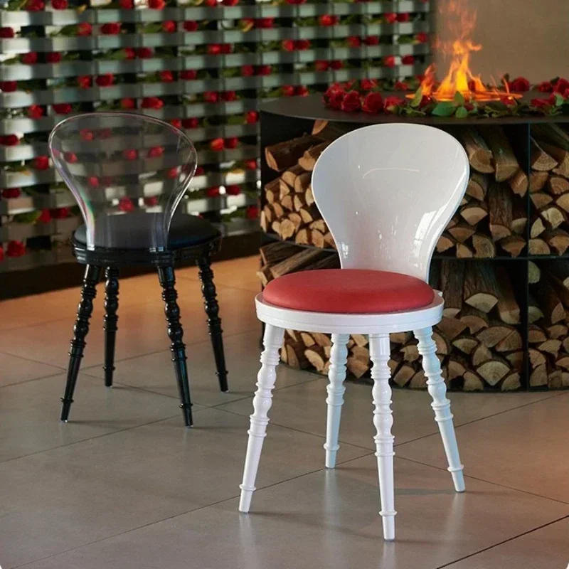 Nordic restaurant acrylic chair transparent backrest plastic chair devil chair bedroom crystal makeup chair