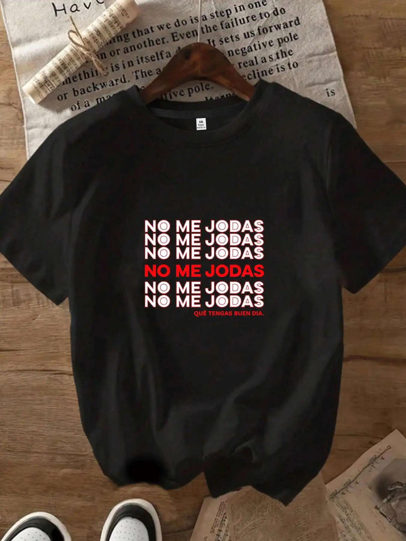 【1144155】Plus size women's round neck short sleeve T-shirt with elastic half sleeves and trendy prints