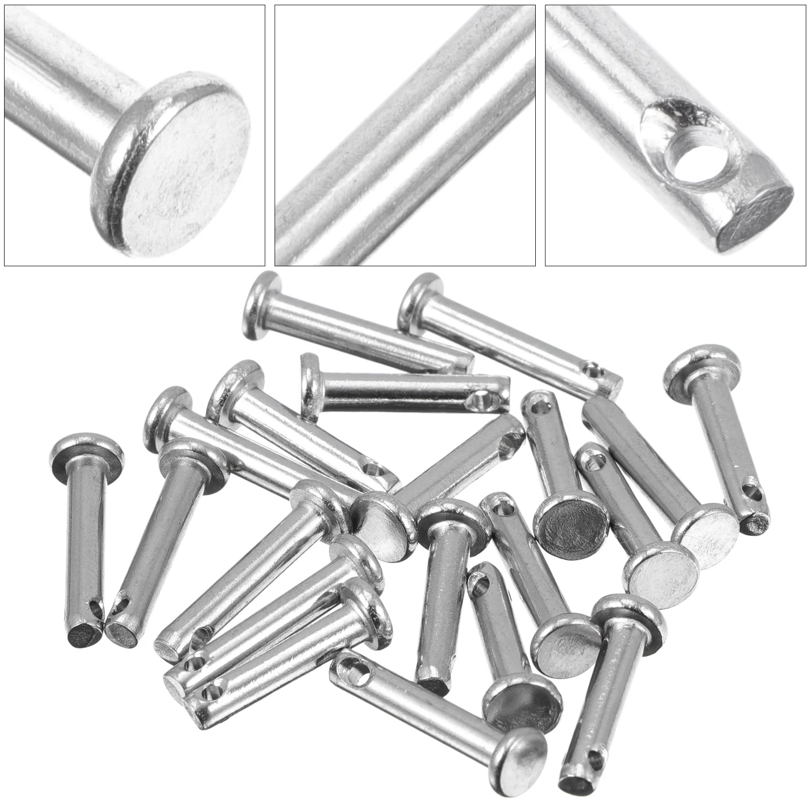 

20Pcs Stainless Steel Clevis Pin Flat Head Rust-Resistant Locating Fastener for DIY Machinery Furniture Fixing Tool