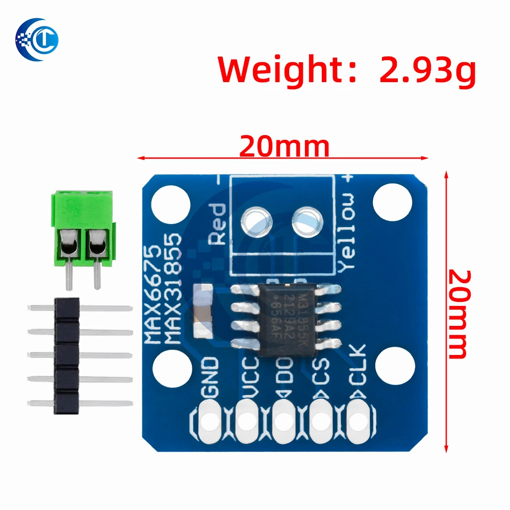 MAX31855 MAX6675 K-Type Thermocouple Module (3V-5V): Breakout Board for Temperature Sensing – Works for Arduino
