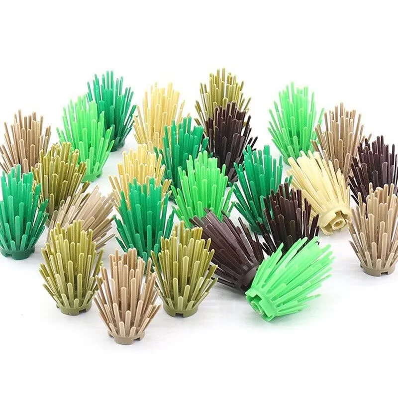 10pcs MOC scene plant accessories garden flowers trees forest grass bushes 6064 building blocks 52208 building blocks toys