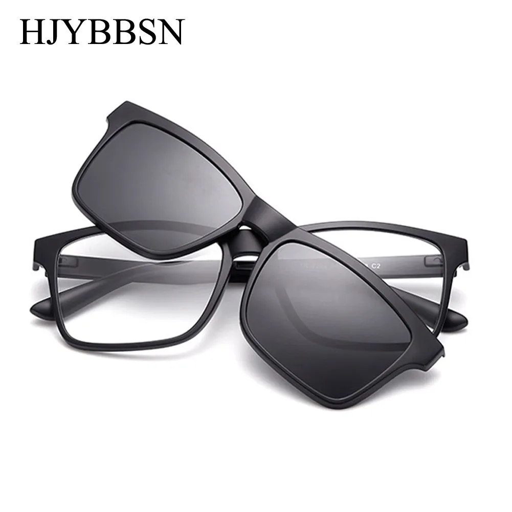 

HJYBBSN Clip on Sunglasses clip on glasses square Lens Men Women mirror clip Sun Glasses Night Vision Driving sunglasses for men