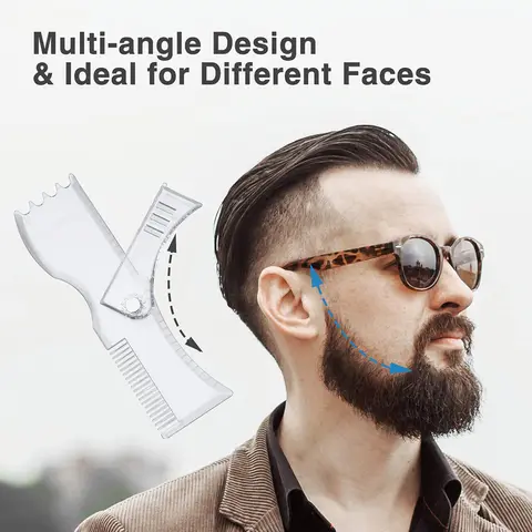 Professional Beard Styling Template Adjustable Mustache Trimming Set Practical Men Shaving Tool Sets Non-slip Styling Tool