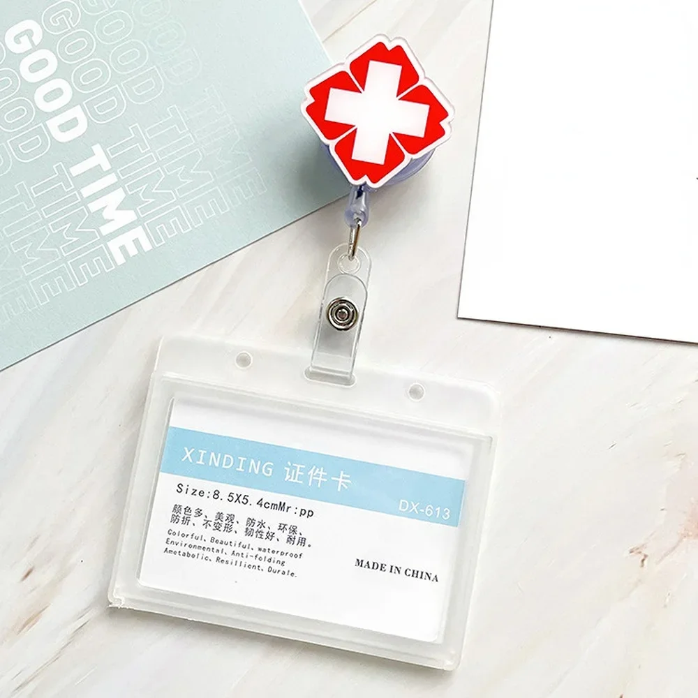 Portabadge retrattile infermiera dottore studente mostra clip per carte d'identità porta Badge cancelleria forniture per ufficio porta carte d'identità