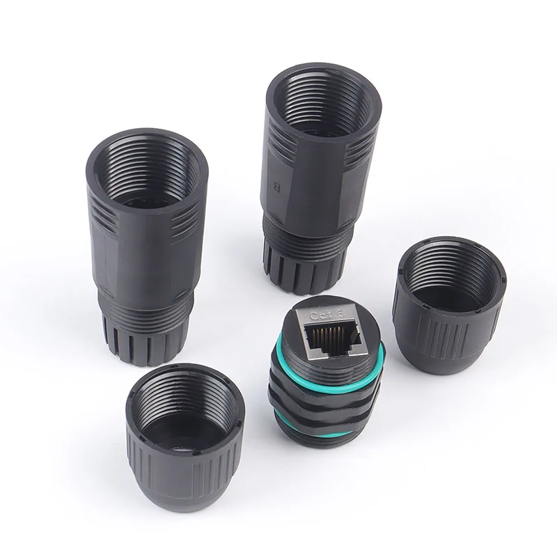 IP68 Waterproof RJ45 Gold-Plated Ethernet Coupler Shielded CAT6 Outdoor LAN Cable Connector for Enhanced Network Performance