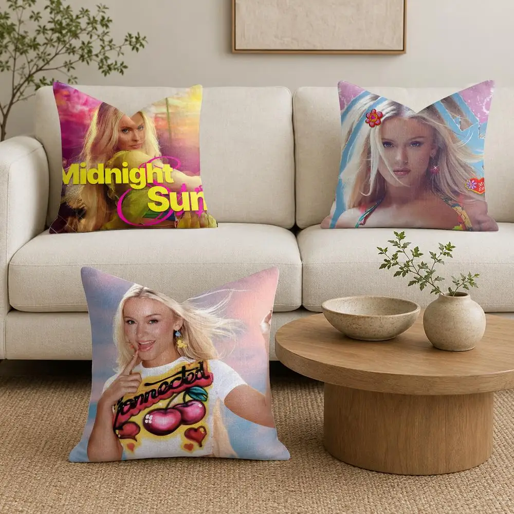 Singer Z-Zara Larsson Cushion Cover Organic Linen Square Pillow Case Durable Non-Allergenic And Kind To Skin