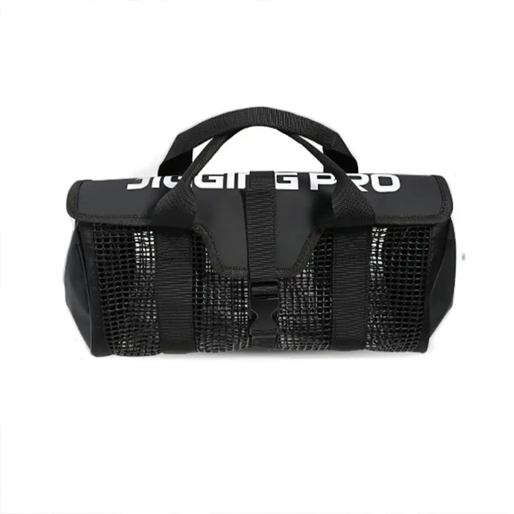 

Сетчатая сумка для джиг-приманки, сумка для хранения приманок, металлическая большая вместительная металлическая сумка для джиг-приманок, черная ПВХ, рыболовные крючки для приманки, коробка, рыболовные аксессуары