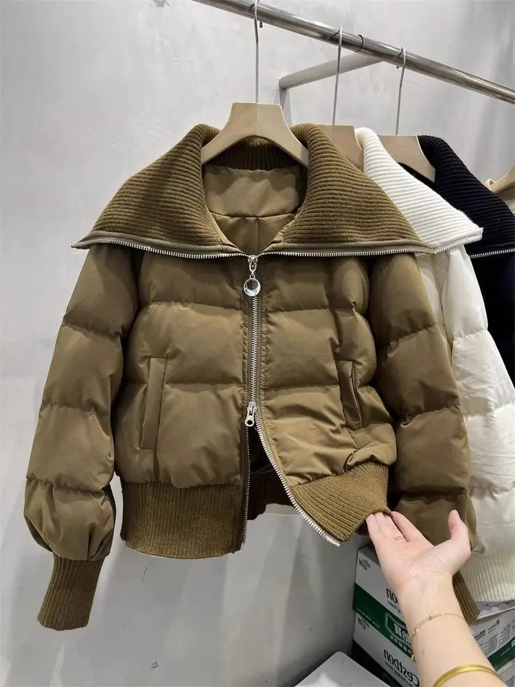 Jaqueta feminina de algodão outono/inverno com emenda para viagem casaco curto Parker