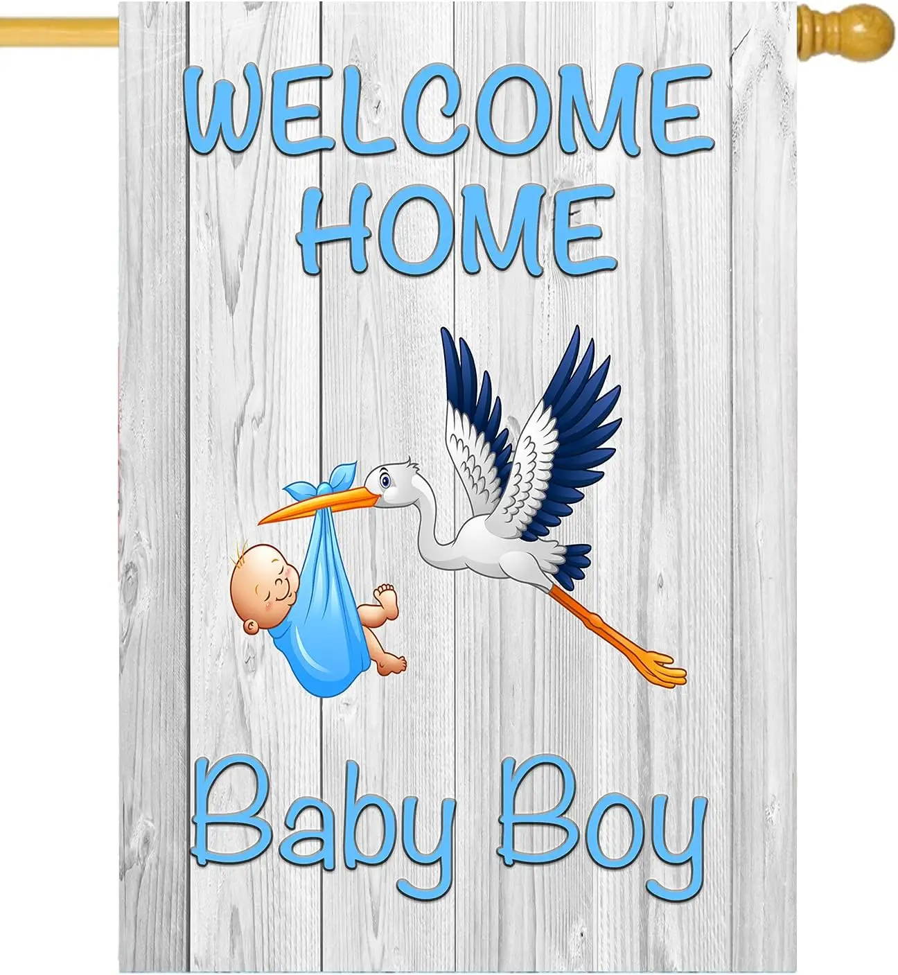 Welcome Home Baby Boy Garden Flag Baby Shower Birth Announcement Family Party Newborn Gender Reveal Lawn Yard Sign Pink Stork Ou