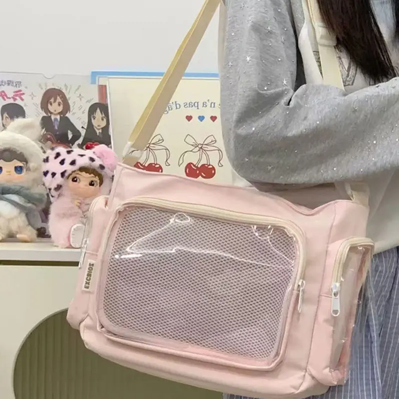 Mochila Transparente de Gran Capacidad, Estilo Moderno, para Estudiantes, Bolso Bandolera para Mujer