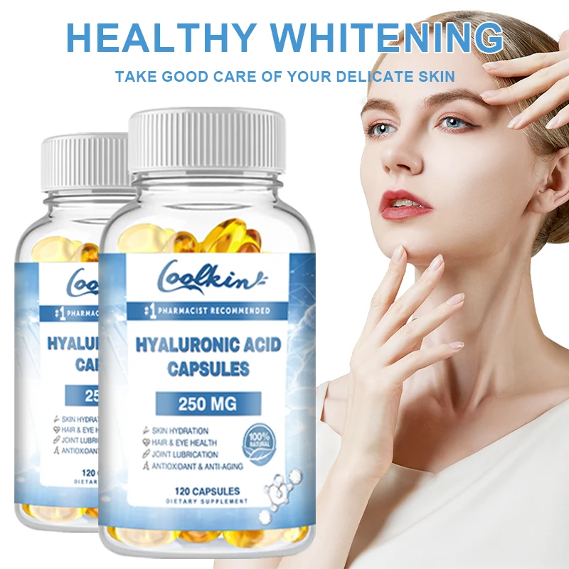 

Hyaluronic Acid - Skin Whitening Supplement, Anti-aging, Promote Firm Skin, Strong Nails & Hair, Healthy Joints, Antioxidant