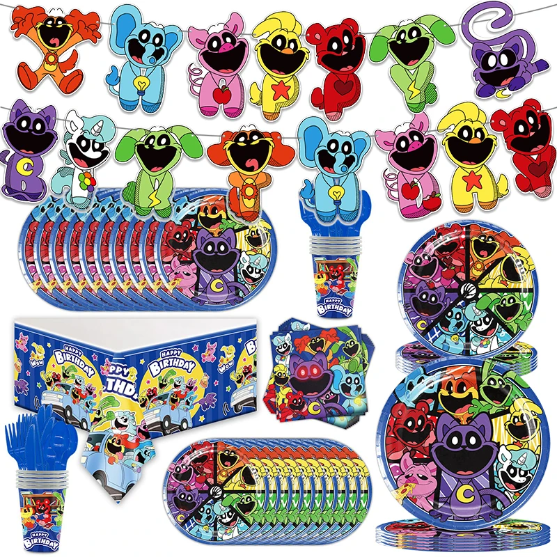 Sorridente Animal Critter Birthday Party Decoration Paper Dinnerware Cup tovaglia Kit 10-20 persone Baby Shower Party Supplies