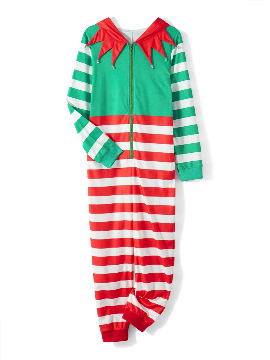 Women s Christmas Pajamas Romper Long Sleeve Zip Up Hooded Jumpsuit Sleepwear Holiday Costume