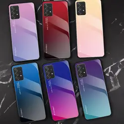 Bumper Gradiënt Gehard Glazen Behuizing Voor Samsung Galaxy A55 A54 A53 A34 A52 A 52 A 52S 5G A32 4G Cover Behuizing Beschermende Shell Fundas