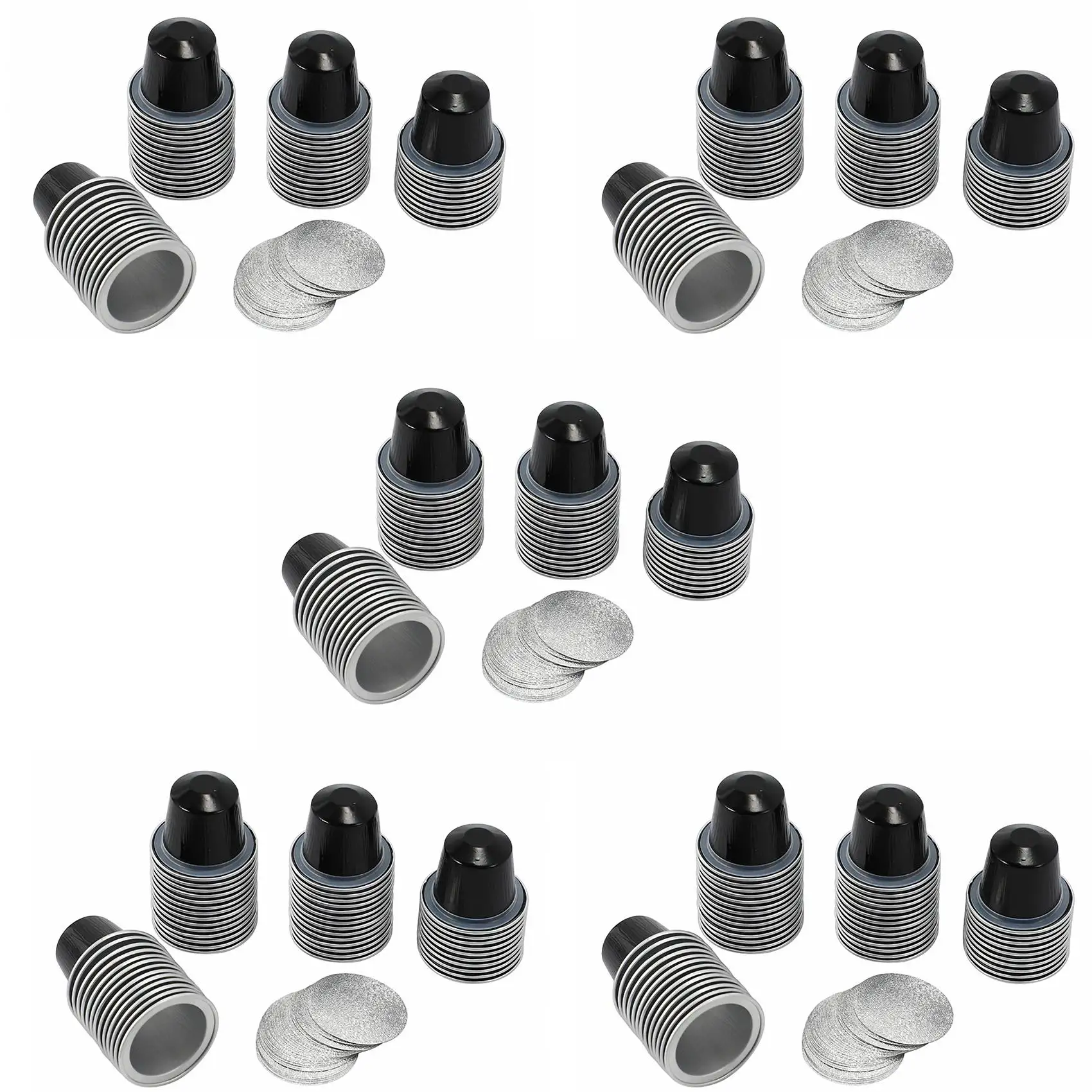 AB43-250Sets Refillable Coffee Capsules Cup Disposable Coffee Capsules Packaging Cafe Supplies For Nespresso Black