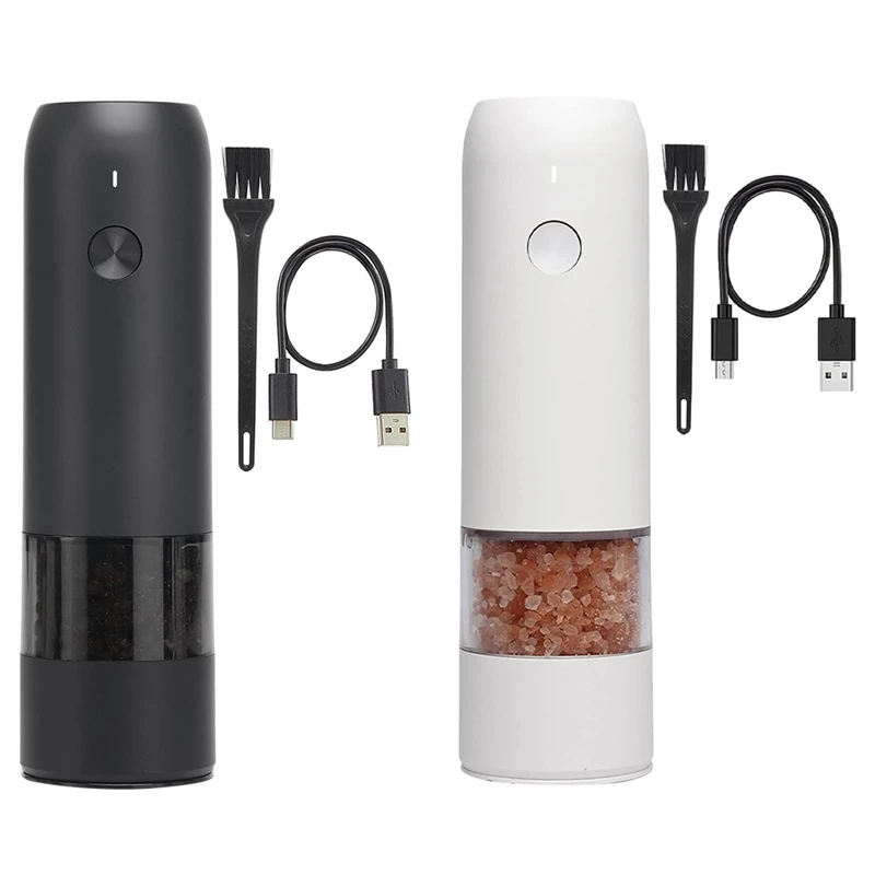 Rechargeable Electric Pepper Grinder, USB Power Supply, Adjustable Thickness, Automatic Operation With One Hand