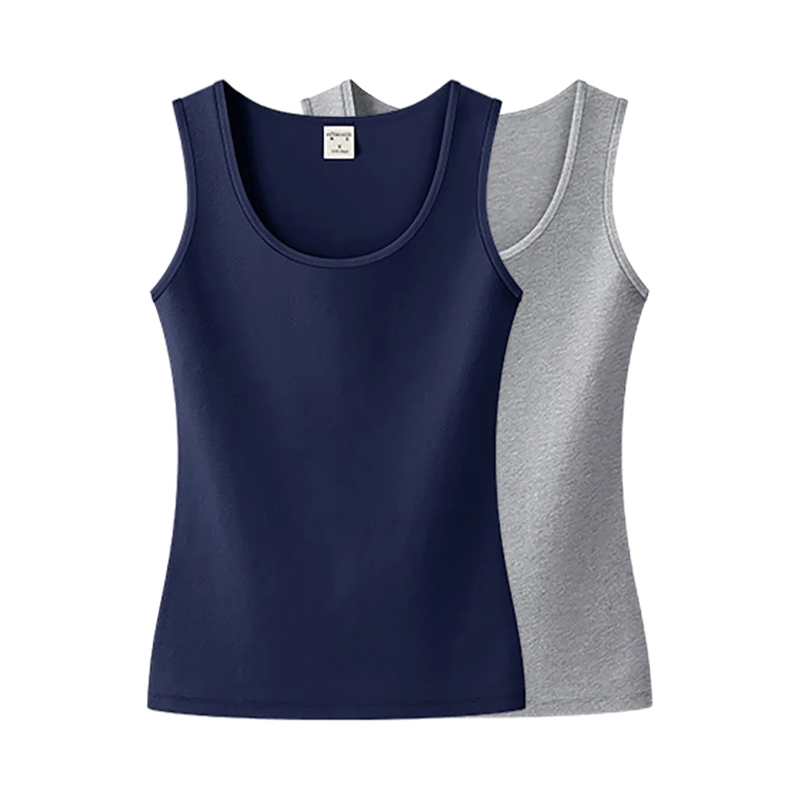 ２Packs Women Sleeveless Summer Tops For Woman Cottton Casual Women T-shirts O-NECK Tank for girls Solid Clothes for Lady