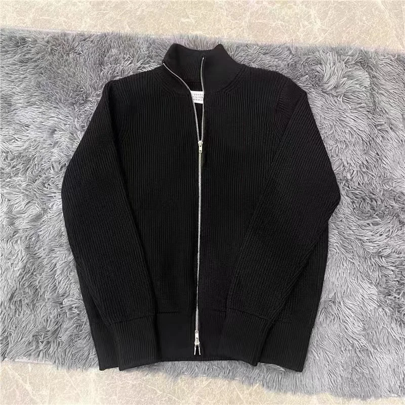 2024 Japanese style autumn and winter fashionable thick knit sweater with zipper lazy high neck loose casual trendy brand jacket