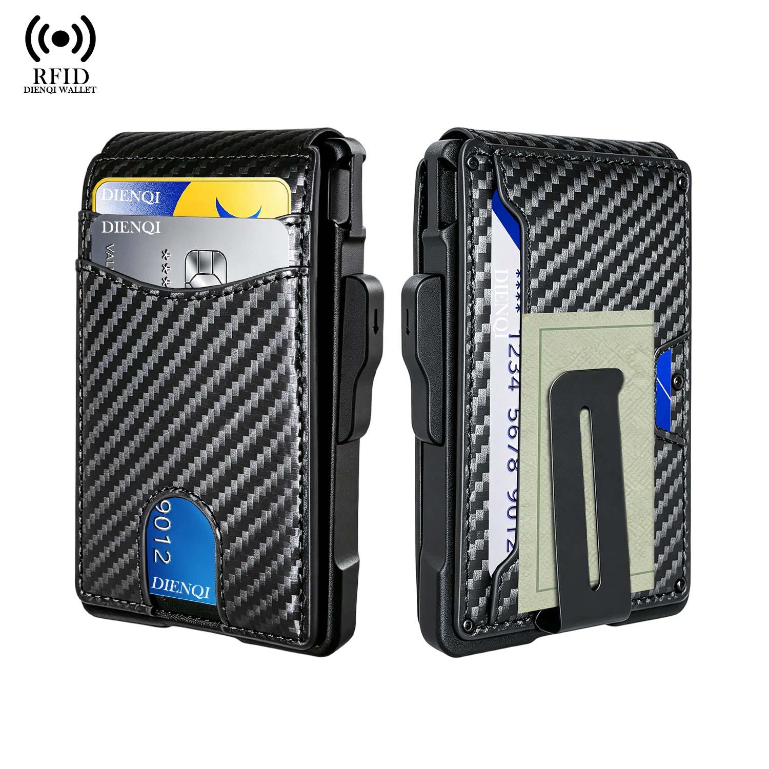 Money Clip Magnetic - Men Wallet Carbon Fiber RFID Blocking