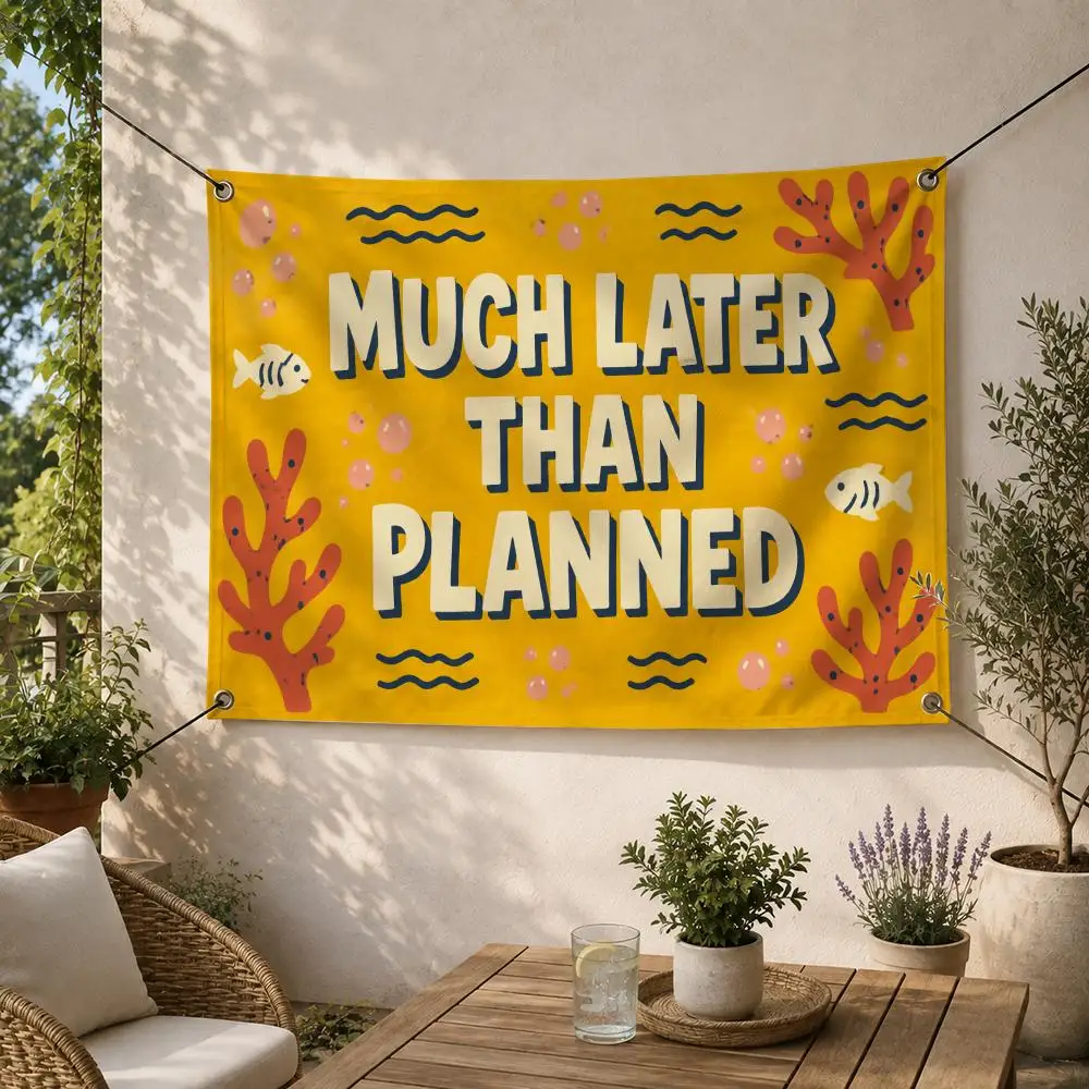 Funny Meme S-Bad Decisions Later Flags Decorative Flag Banner for Outdoor Garden Yard Camping Party Home Wall Hanging Decor