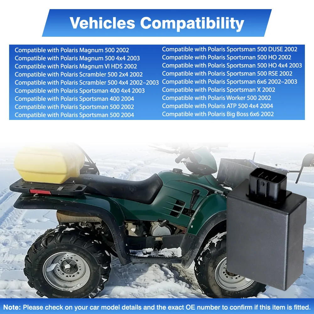 

CDI Ignitor Box For Polaris Magnum Scrambler Sportsman 400 500 Worker ATP 500 4x4 Big Boss 6x6 2002 2003 2004 160-02120 3087169