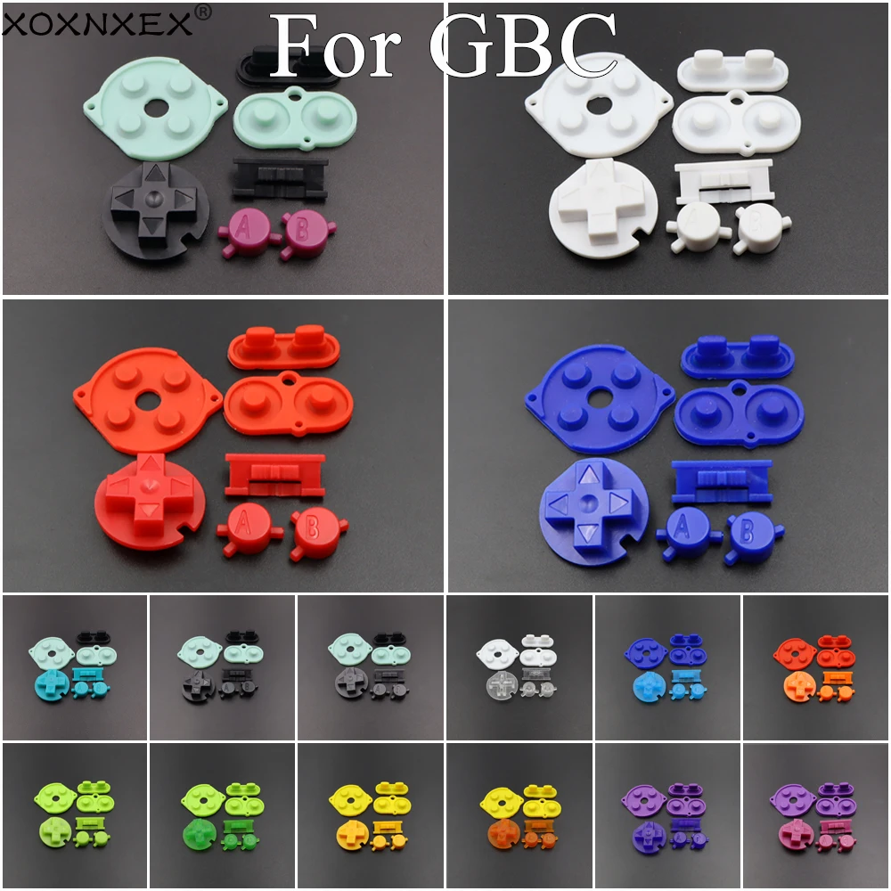 1 conjunto de botões condutores de borracha de silicone e almofadas d de plástico coloridas a b botões liga/desliga teclados para gbc