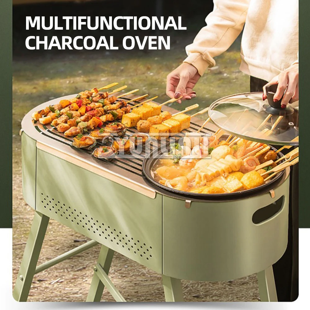 

Multifunctional Barbecue Oven Smokeless Portable Outdoor Household Dual purpose Barbecue Oven