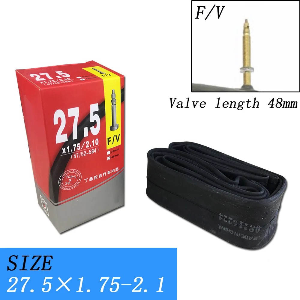 Durable American French Schrader Valve Bicycle Tire Mountain 27.5 inches Bike Cycle Inner Rubber Tube Tyre AV SV FV 1.75/1.9/2.1