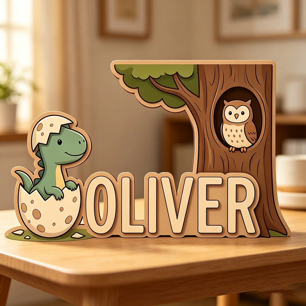 Baby Nursery Tree - Urocza tabliczka z imieniem przyjaciół z