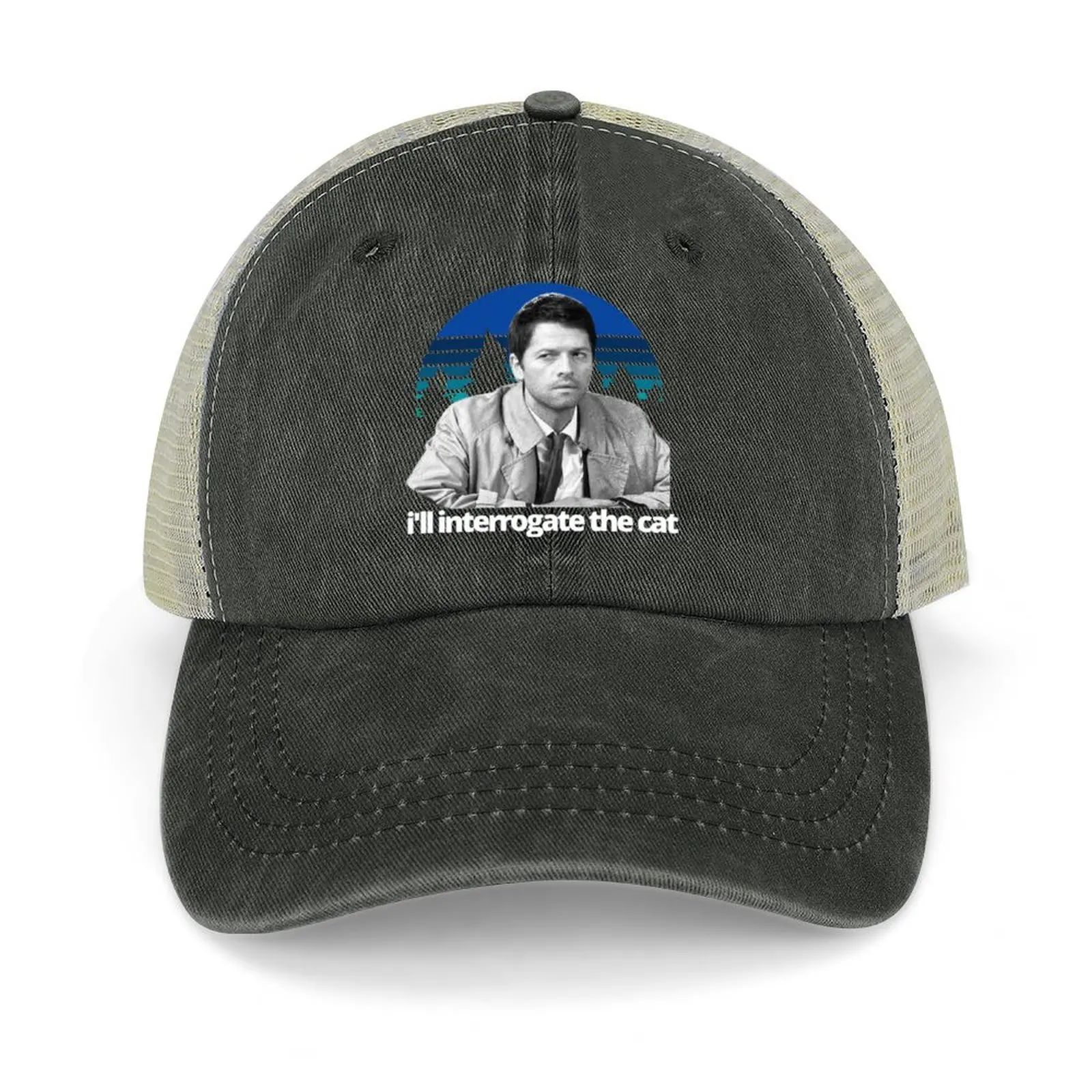 

Castiel I'll Interrogate The CatCap Baseball Cap Anime New In The Hat tea Hat men's big size hat Golf Women Men's