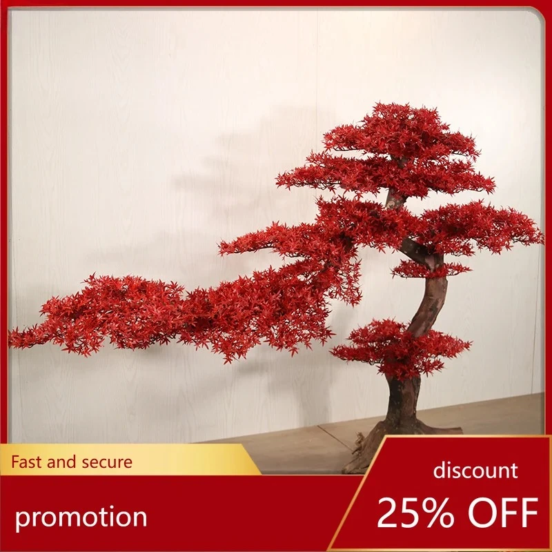 

Artificial Red Maple Red Pine Tree Welcoming Pine Fake Tree Floor-standing Landscaping Ornament Large Landscape