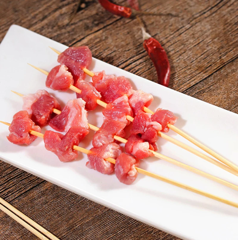 Bamboo Stick Food Grade Bamboo Skewer Sticks Disposable Natural Wood Long Sticks for Barbecue Party Buffet Food Fruit BBQ Tools