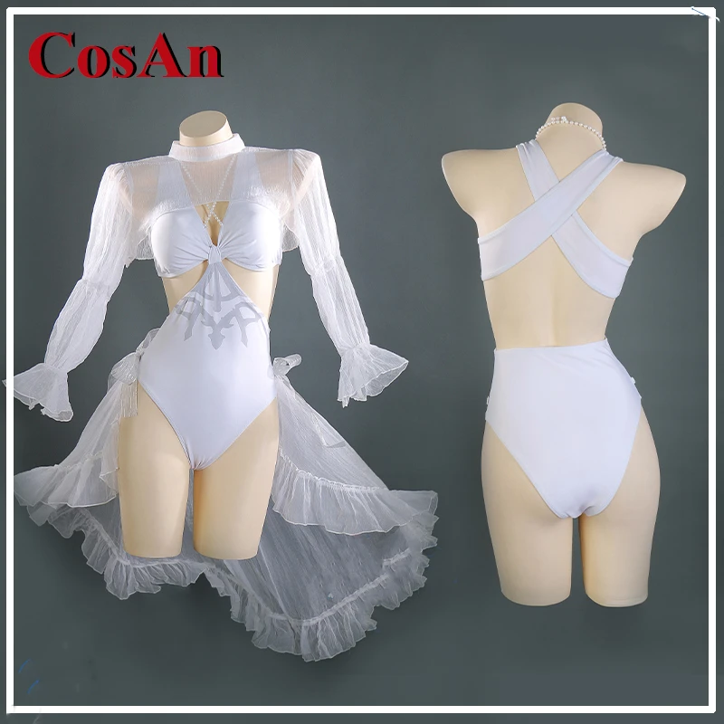 

CosAn Game NieR : Automata 2B Cosplay Costume Gorgeous Sweet White Swimsuit Women Bikini Activity Party Role Play Clothing