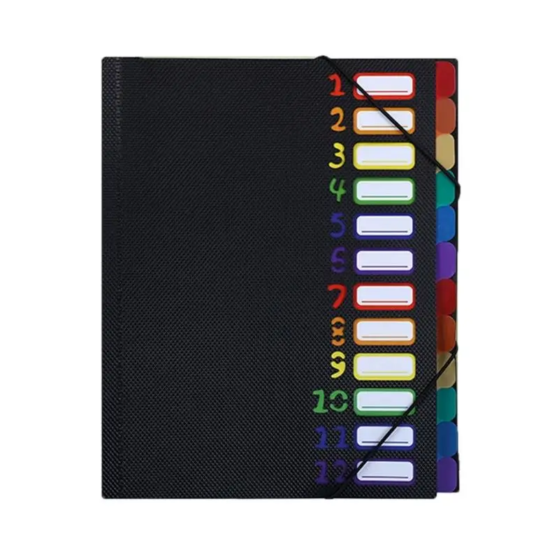 Y1UB Rainbow Expanding Document Folder 12 Compartments Portable Water Resistant