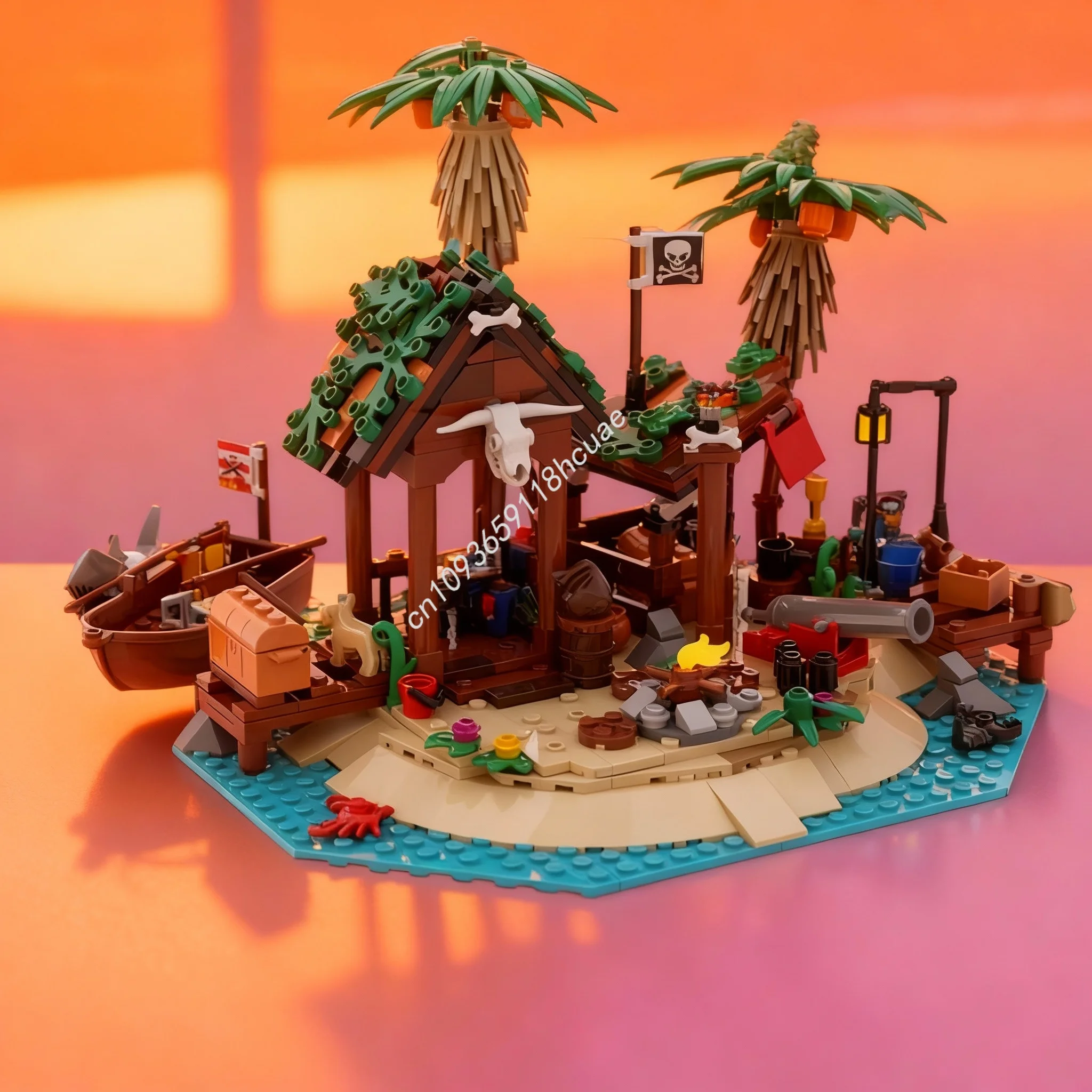 

521pcs MOC Smuggler S Shanty Remake Pirates Model Building Blocks Christmas Gifts Toys Architecture Idea Education Brick
