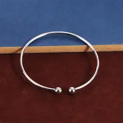 1pc Smooth Solid Bead Bracelet Cufflinks Bangles For Women Man Wedding Engagement Party Jewelry
