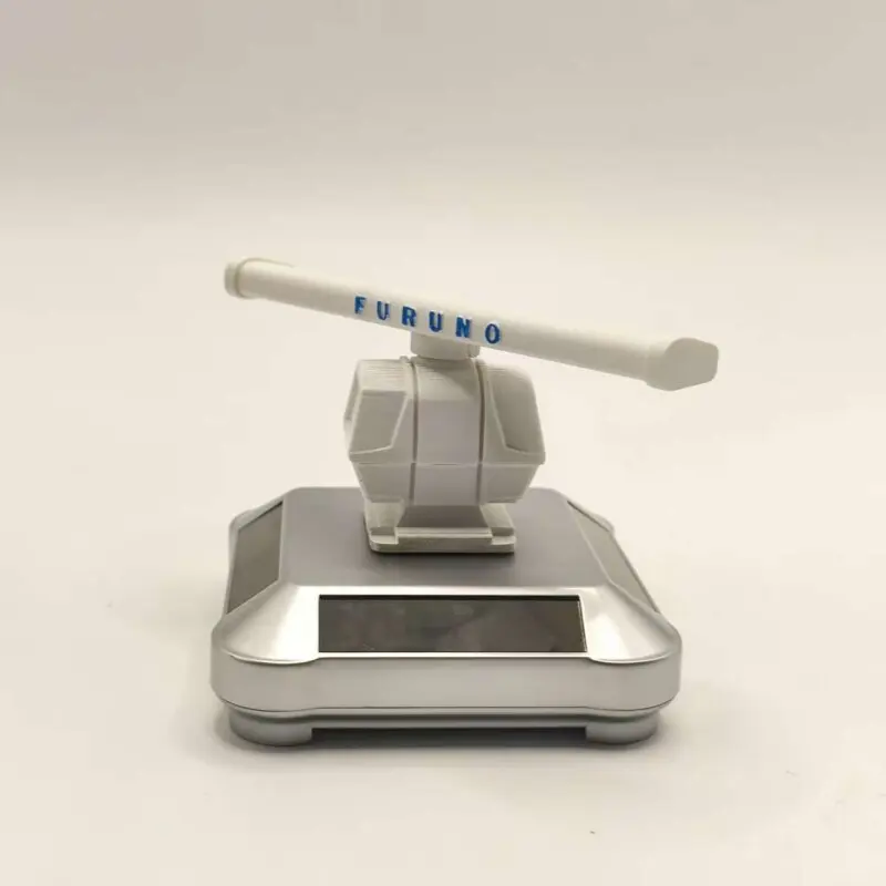Solar-Powered Rotating Radar Model Simulated Marine Antenna Ornament Length 13cm for RC Ship Car Dashboard Desk Decoration