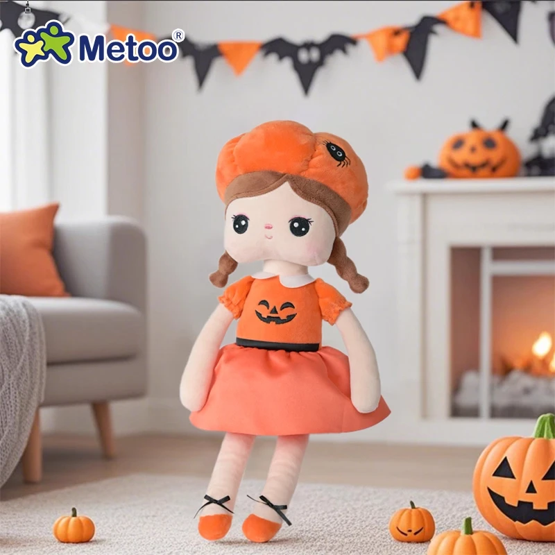 Plush Pumpkin Doll Halloween Toy Dark Witch Stuffed Doll Girls Toys Soft Scary Pumpkin Figure Decoration Metoo Angela Dolls