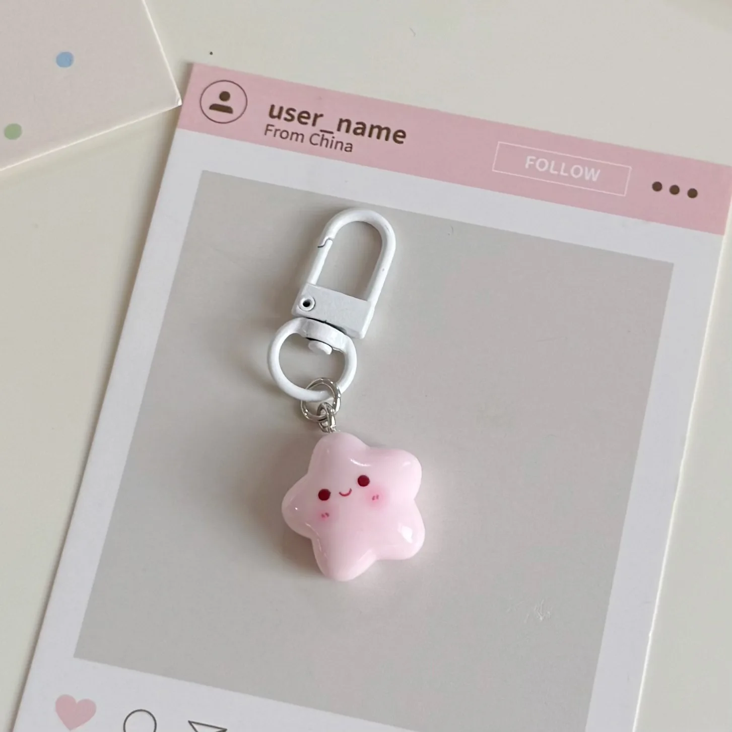 Keychain Cute Soft Blush Star Pendant Adorable Charm for Student Couple Best Friend Bag Accessory Gift Premium Sturdy Metal