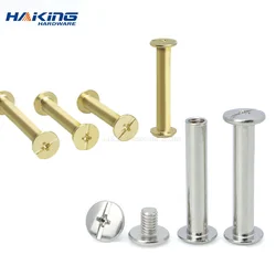 2/10pcs M5x5-150mm Golden Silver Leather Bag Belt Photo Scrapbook Album Book Post Binding Screw Chicago Screw Nail Rivet Bolt