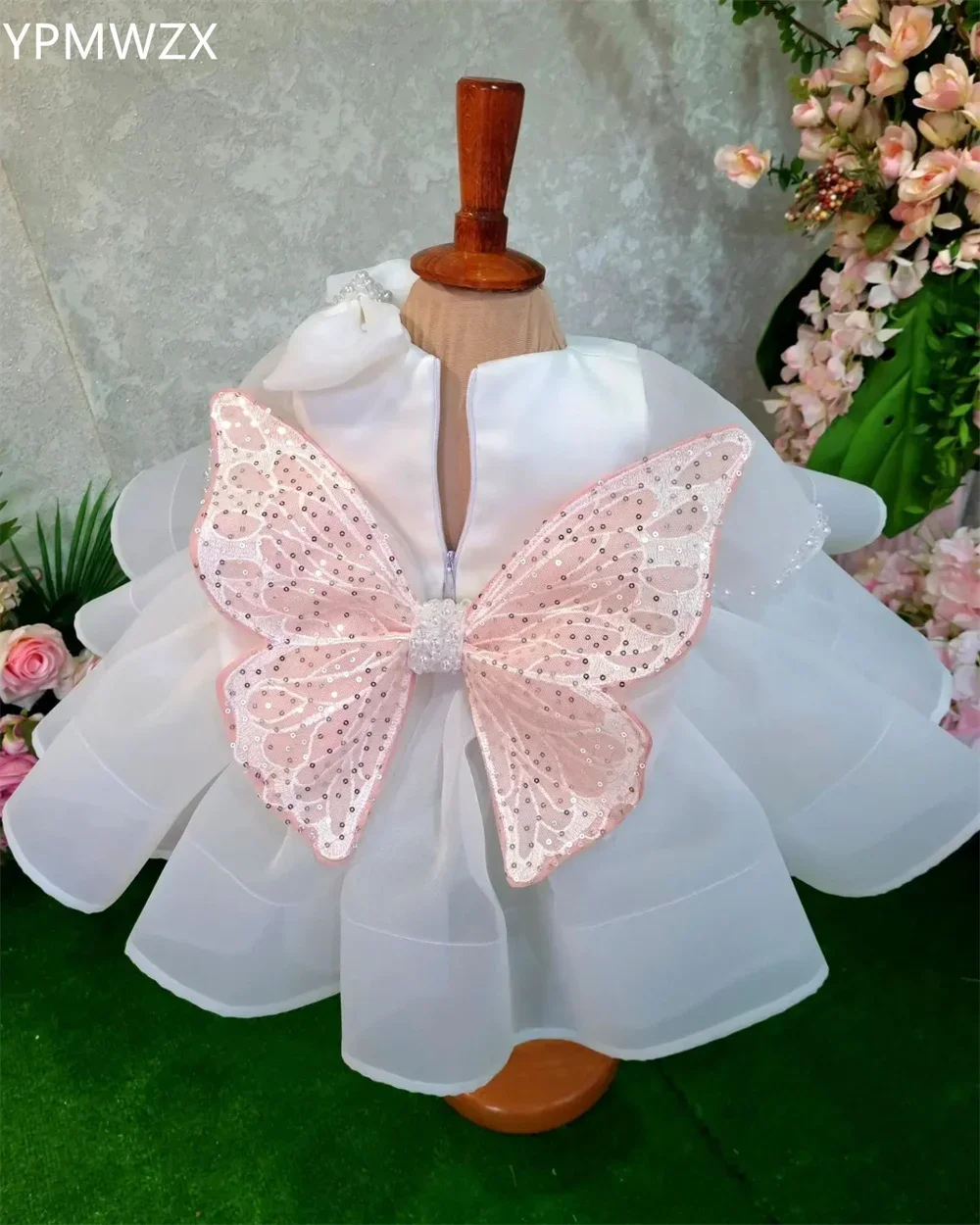 Customized Prom Gown Formal Women YPMWZX Scoop Neckline Ball  Knee Length Skirts Draped Bows Bead Bespoke Occasion Dresses E