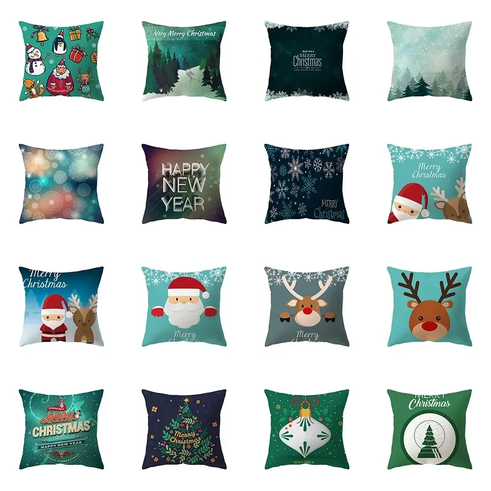 Christmas Themed Pillowcases Car Accessories Office Santa Claus Living Room Sofa Home Pillowcases