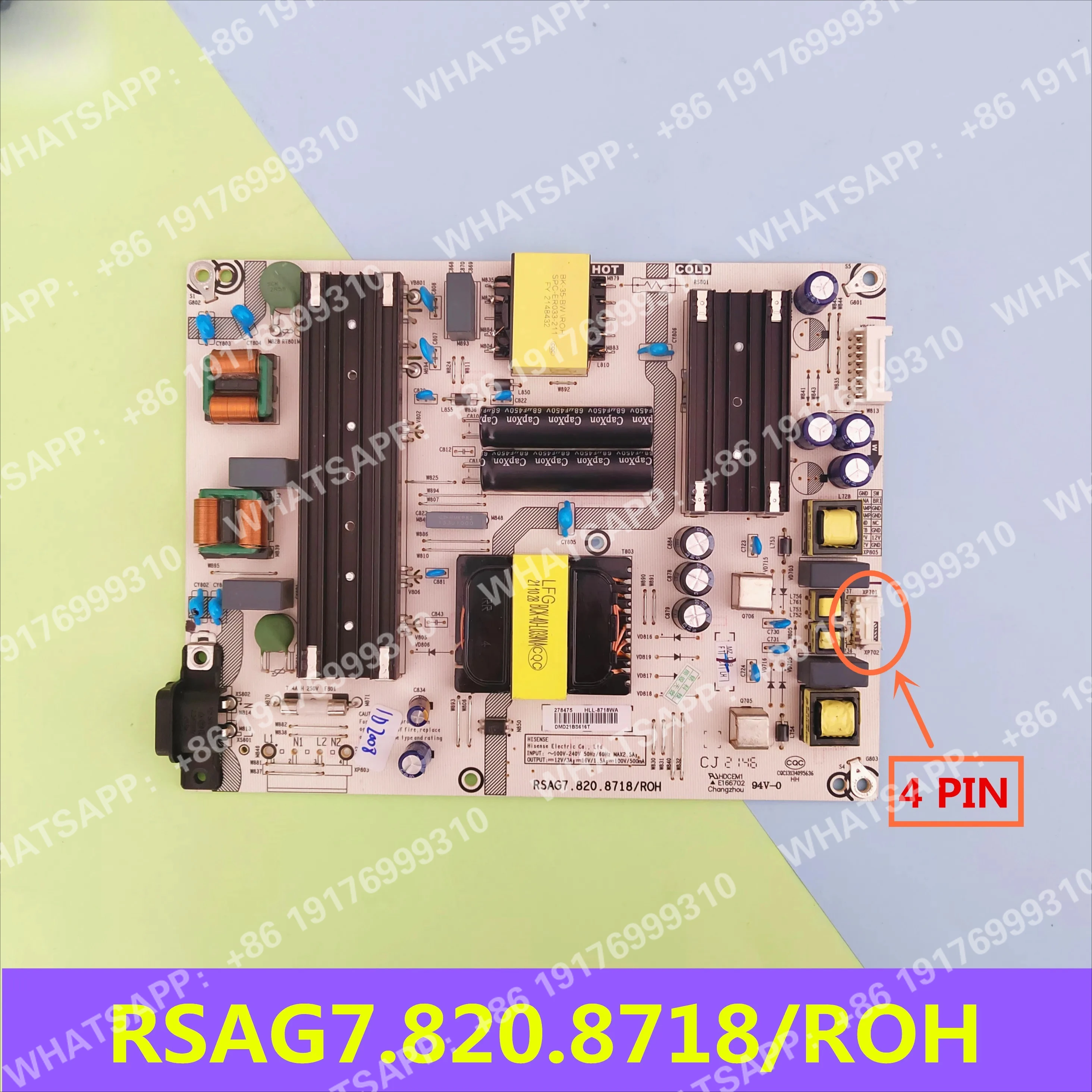 RSAG7.820.8718 RSAG7.820.8718/ROH HLL-8718WA Placa de alimentación para 65A7GV 65 ''65 pulgadas 65E3F 65A52F TV RSAG7 820 8718